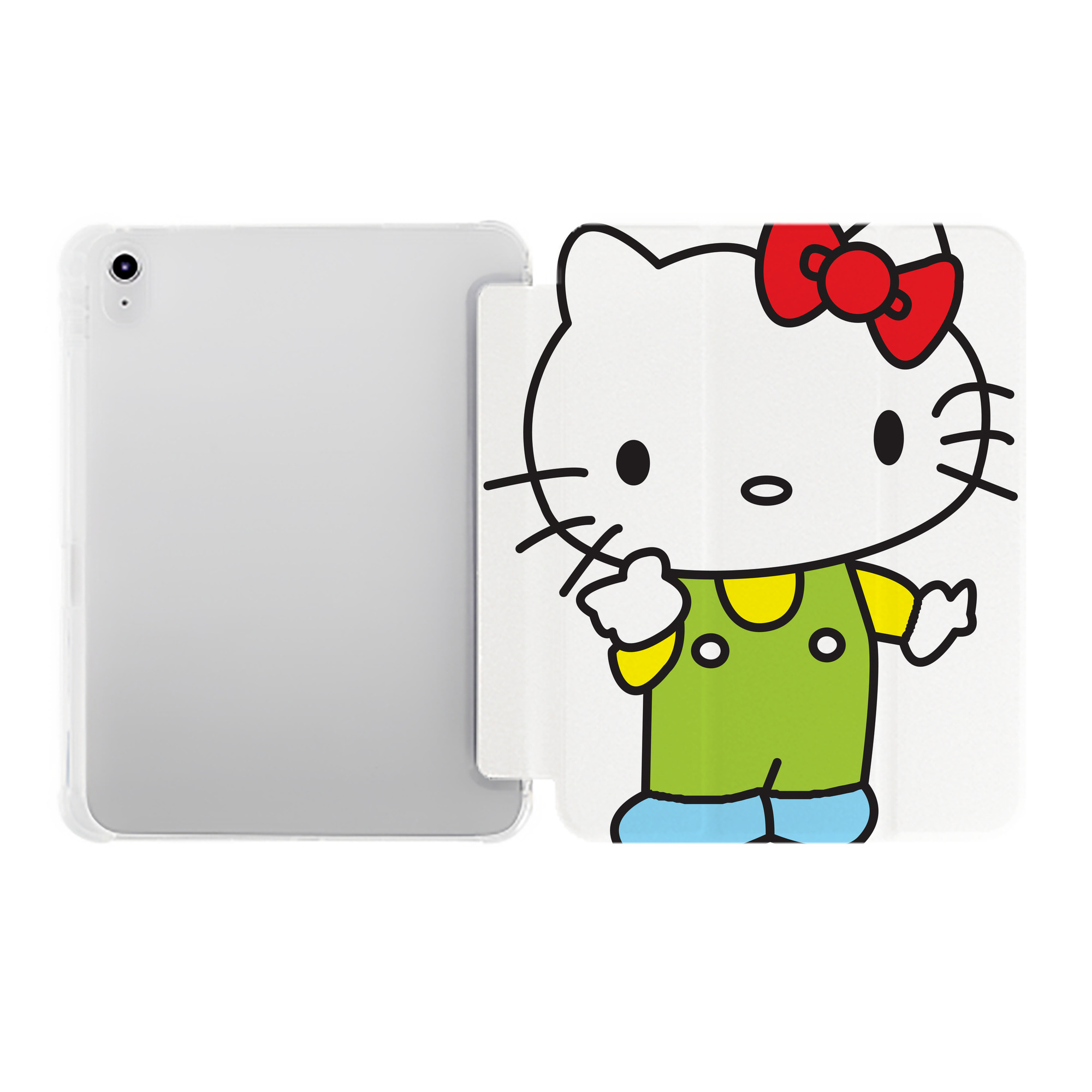 （画像用） Hello Kitty ハローキティ IPad ケース ペン収納付き 三つ折りスタンド PUレザー×シリコン 対応機種9.5/10.5/10.9インチ